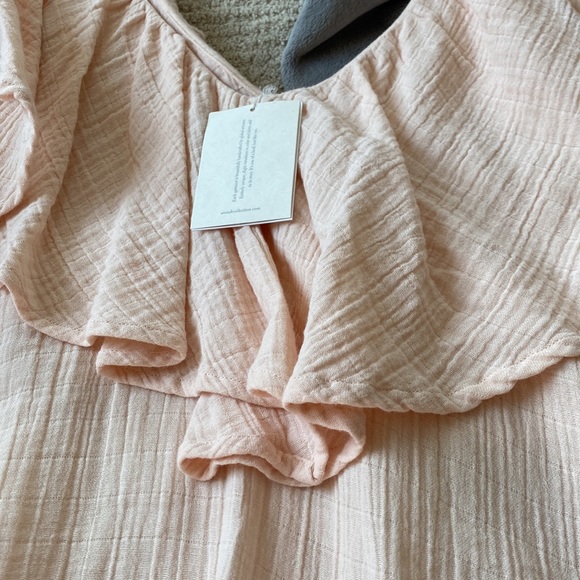 NWT ANAAK Brigitte Ruffled V-Neck Cotton Dress, Sz 1/Small - Picture 5 of 7